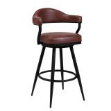Amador Barstool in a Black Powder Coated Finish and Vintage Coffee Faux Leather- Retail:$267.99. LCJTBABLVC30 ( ONLY ONE)