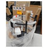 Armen Living Edy 26" Black Faux Leather Swivel Barstool LCEDBABLVB26