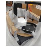 Armen Living Edy 26" Black Faux Leather Swivel Barstool LCEDBABLVB26