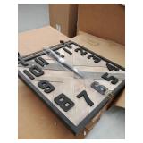 Modern 27 x 24 Inch Wood and Iron Square Wall Clock by Studio 350- Retail:$109.49