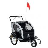 Aosom 2 in 1 Double Child Bike Trailer and Stroller- Retail:$165.99 5664-0079NEW
