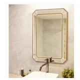 The Howard Elliott Collection Leopold 24-in W x 36-in H Gold Polished Wall Mirror 29002