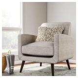 Carson Carrington Keflavik Mid-century Dove Grey Linen Arm Chair- Retail:$281.49. 340C-LIN13-255