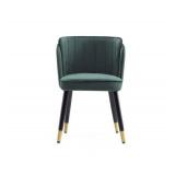 Ceets Chic Mid-Century Modern Vintage Style Velvet & Wood Zephyr Dining Chair- Retail:$279.99 Green M2102