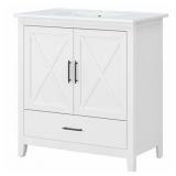 Bush Furniture Key West 32W Bathroom Vanity Cabinet KWVN132WAS
