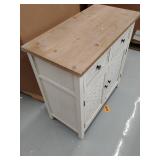 Rustic Distressed White Storage Cabinet- Retail:$339.49 WHIF754 DAMAGED