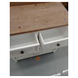 Rustic Distressed White Storage Cabinet- Retail:$339.49 WHIF754 DAMAGED