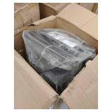 Pharaoh Swivel Mineral Finish and Grey Faux Leather Bar Stool- Retail:$259.49 DAMAGED