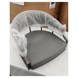 Pharaoh Swivel Mineral Finish and Grey Faux Leather Bar Stool- Retail:$259.49 DAMAGED