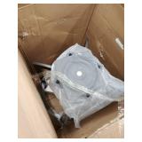 Pharaoh Swivel Mineral Finish and Grey Faux Leather Bar Stool- Retail:$259.49 DAMAGED