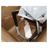 Pharaoh Swivel Mineral Finish and Grey Faux Leather Bar Stool- Retail:$259.49 DAMAGED