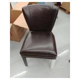 Jackie Contemporary Bonded Leather Dining Chair with Nailhead Accents by Christopher Knight Home(ONLY ONE CHAIR)- Retail:$141.49. 54151.00