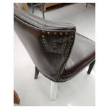 Jackie Contemporary Bonded Leather Dining Chair with Nailhead Accents by Christopher Knight Home(ONLY ONE CHAIR)- Retail:$141.49. 54151.00