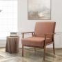Midcentury Modern Solid Wood Armchair - Brown Leather - Retail:$223.99