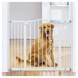 InnoTruth Wide Baby Gate for Dogs, Auto Close Pet Gate 29â to 39.6â Width with 30â Height, Tall Safety Coverage for Stairs, Hallways, Bedrooms, Wall Pressure Mount, White