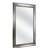 MCS 24x36 Inch Beaded Rectangular Wall Mirror, 30.25x42.25 Inch Overall Size, Silver (20454)