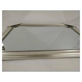 MCS 24x36 Inch Beaded Rectangular Wall Mirror, 30.25x42.25 Inch Overall Size, Silver (20454)