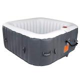 AquaSpa #WEJOY Portable Hot Tub 61X61X26 Inch Air Jet Spa 2-3 Person Inflatable Square Outdoor Heated Hot Tub Spa with 120 Bubble Jets