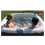 AquaSpa #WEJOY Portable Hot Tub 61X61X26 Inch Air Jet Spa 2-3 Person Inflatable Square Outdoor Heated Hot Tub Spa with 120 Bubble Jets