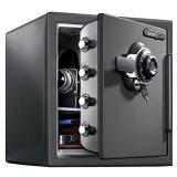 SentrySafe SFW123DSB Fireproof Safe and Waterproof Safe with Dial Combination 1.23 Cubic Feet Gray