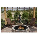 Pleasant Hearth Round Black Solid Steel Outdoor Fire Ring