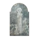 Creative Co-op DF0964 Vintage Reproduction of Lady in The Garden Image Wood Wall DÃ©cor, Multicolored