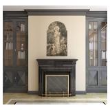 Creative Co-op DF0964 Vintage Reproduction of Lady in The Garden Image Wood Wall DÃ©cor, Multicolored