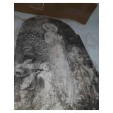 Creative Co-op DF0964 Vintage Reproduction of Lady in The Garden Image Wood Wall DÃ©cor, Multicolored