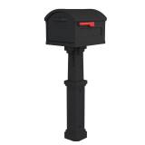 Gibraltar Mailboxes Grand Haven Extra Large, Plastic, Mailbox and Post Combo, Black, GHC40B01
