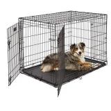 Large Dog Crate 1542DDUMidWest ICrate Double Door Folding Metal Dog Crate Large Dog, Black, 42-Inch w/ Divider