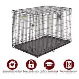 Large Dog Crate 1542DDUMidWest ICrate Double Door Folding Metal Dog Crate Large Dog, Black, 42-Inch w/ Divider