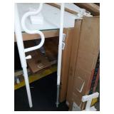 Stander Security Pole and Curve Grab Bar, Elderly Tension Mounted Floor to Ceiling Transfer Pole, Bathroom Safety Aid & Standing Support, Iceberg White