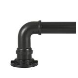 Decopolitan Industrial Wrap Around Telescoping Curtain Rod Set, 36-72", Black