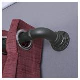 Decopolitan Industrial Wrap Around Telescoping Curtain Rod Set, 36-72", Black