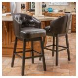 Christopher Knight Home Ogden KD Swivel Barstool (2 piece set) - Brown