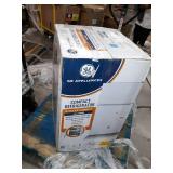 GE GDE03GGKWW Mini Fridge 3.1 Cubic Ft. Double-Door Design with Glass Shelves, Crisper Drawer & Spacious Freezer Small Refrigerator Perfect for The Garage, Dorm Room, or Bedroom White, Cu