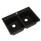 Fhp EDOX33229-1 33" X 22" X 9" Onyx Double Bowl Granite Kitchen Sink