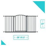 Summer Extra Wide Decor Safety Baby Gate, Gray â 27â Tall, Fits Openings of 28â to 51.5â Wide, 20â Wide Door Opening, Baby and Pet Gate for Extra Wide Doorways