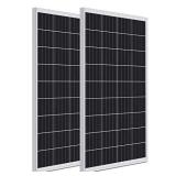 WEIZE 200 Watt 12 Volt Monocrystalline Solar Panel, 2 Pack of 12V 100W High-Efficiency Monocrystalline PV Module for Home, Camping, Boat, Caravan, RV, and Other Off-Grid Applications
