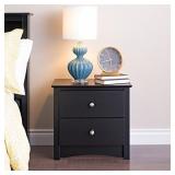 Prepac Black Sonoma 2 Drawer Nightstand