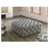 Bella E. Modern Square Cocktail Ottoman Stone X-Large