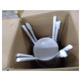 Amazon Basics White, Armless Bistro Dining Chair-Set of 2, Premium Plastic