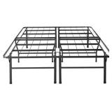 Best Price Mattress 18 Inch Metal Platform Beds w/ Heavy Duty Steel Slat Mattress Foundation (No Box Spring Needed), Black