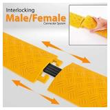 Pyle PCBLCO101X2YL 2-Pc Cable Protector Cover Ramp-One Channel Heavy Duty, Safely Conceals Wire/Hose/Pipe & Driveway Protective Armor w/High Visibility Yellow Color-PCBLCO101X2YL, Multicolored