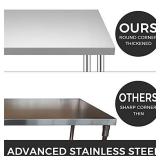 Mophorn 30x18x34 Inch Stainless Steel Work Table 3-Stage Adjustable Shelf with 4 Wheels Heavy Duty Commercial Food Prep Worktable with Brake for Kitchen Prep Work