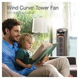 Lasko Portable Electric 42.5" Oscillating Tower Fan with Nighttime Setting, Timer and Remote Control for Indoor, Bedroom and Home Office Use, Silverwood T42954