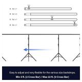 LimoStudio, Max 20 ft Wide Backdrop Support Stand, Adjustable Width Height and Length Photo Background System with Spring Clamp and Carry Bag, AGG2280
