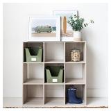 Signature Design by Ashley Socalle Modern 9 Cube Storage Organizer or Bookcase, Whitewash