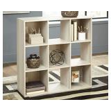 Signature Design by Ashley Socalle Modern 9 Cube Storage Organizer or Bookcase, Whitewash