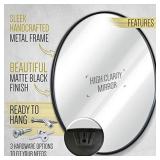 Black Round Wall Mirror - 24 Inch Large Round Mirror, Rustic Accent Mirror For Bathroom, Entry, Dining Room, & Living Room. Metal Black Round Mirror For Wall, Vanity Mirror Large Circle Wall Mirror